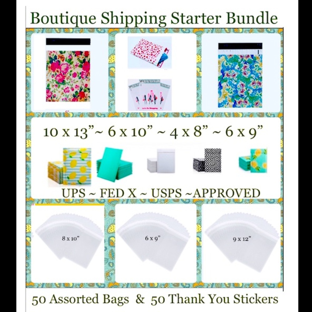 100pc Poly Mailer/Bubble Mailer Clear Bag Starter Bundle~100pcs complete Set 🆕